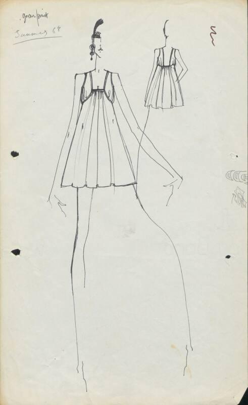 Drawing of Dress for the Summer 1968 Collection