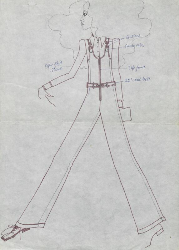 Drawing of Dungarees and Shirt