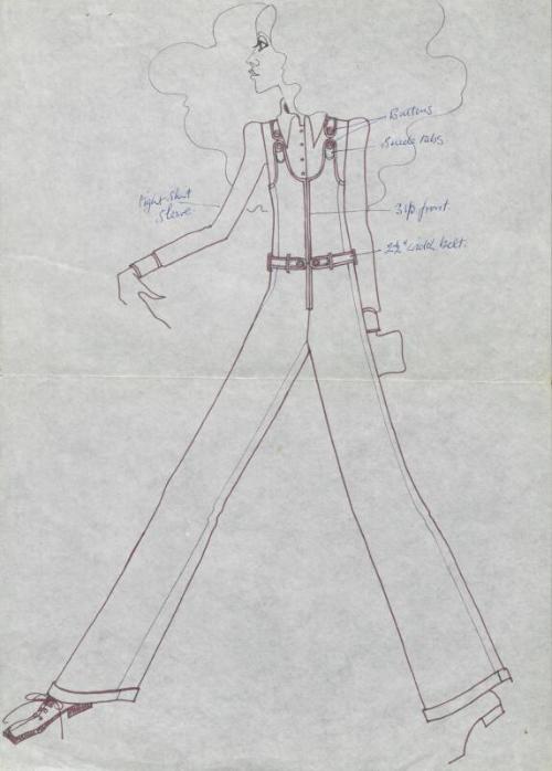 Drawing of Dungarees and Shirt