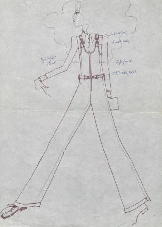 Drawing of Dungarees and Shirt