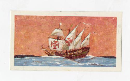 "The Saga of Ships" Brooke Bond Tea Card - Portuguese Caravel