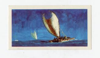 "The Saga of Ships" Brooke Bond Tea Card - South Sea Island Boat