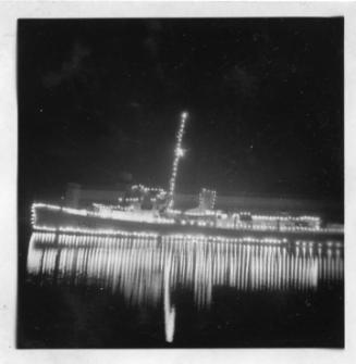 Black and White Photograph in album of HMS Hargood (K582) visiting Aberdeen