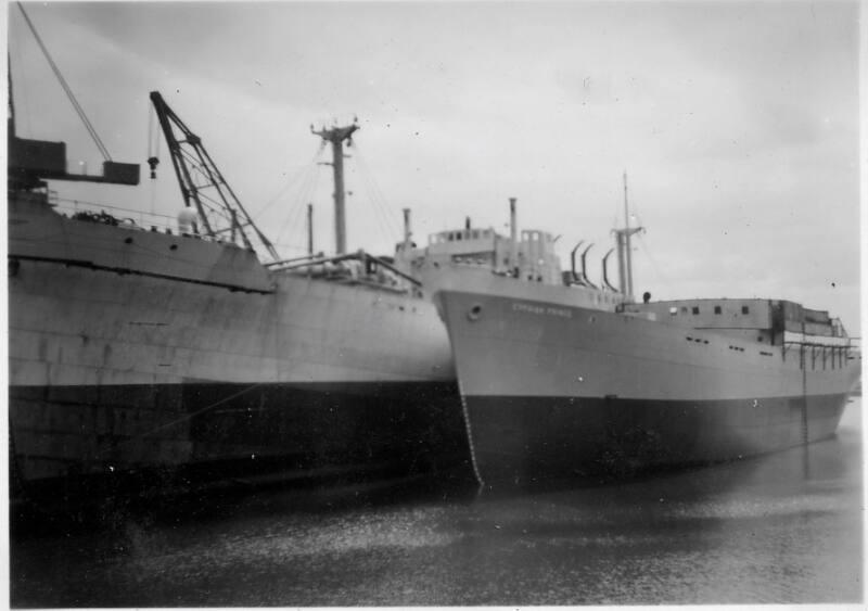 Black and White Photograph in album of 'Cyprian Prince' fitting out at Burntisland Shipyard