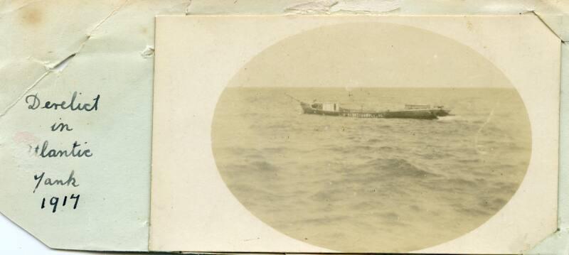 Photograph of derelict ship in atlantic