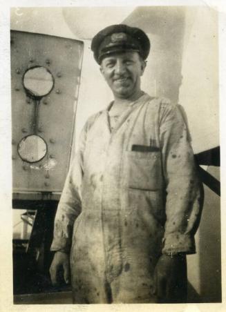 Photograph of ship's engineer