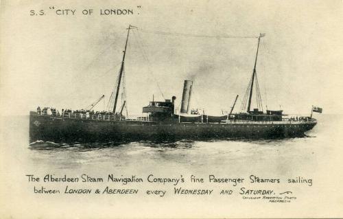 postcard of steamer city of london