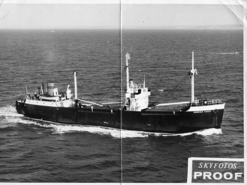 Black and white photograph of Hadrian Coast at sea (skyfotos proof)