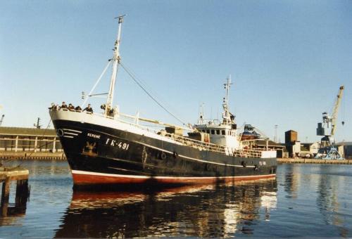 Colour Photograph Showing The Port Side Of The Fishing Vessel 'serene' In Aberdeen Harbour