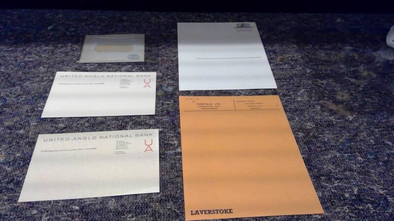 Sample Sheets of  Paper (3) and envelope (1)