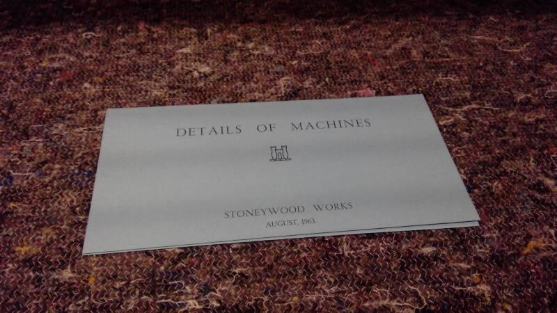 Pamphlet Listing Machines at Stoneywood Mill