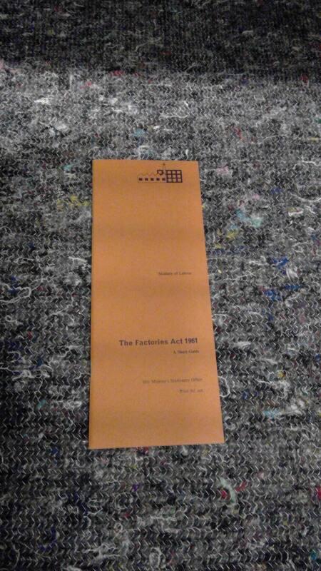 Booklet The Factories Act 1961 a short guide
