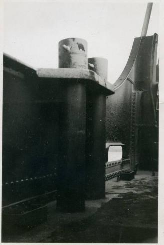 Black and White Photograph in album of Dutch cargo ship 'Matar N' deck view