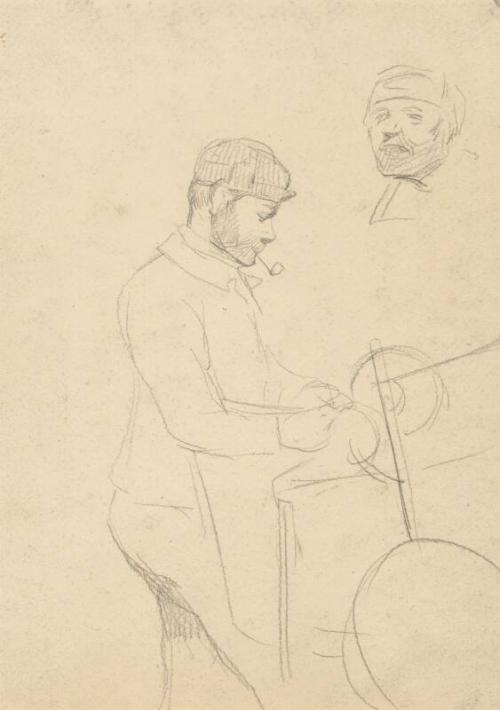 Study of a Man Sharpening Knives