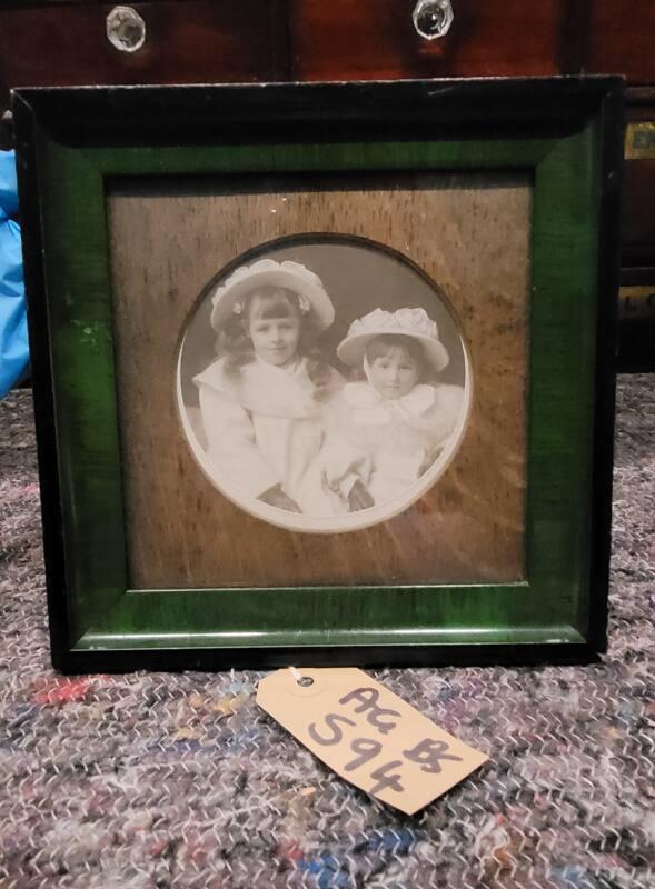 Framed Photograph of Two Unknown Girls