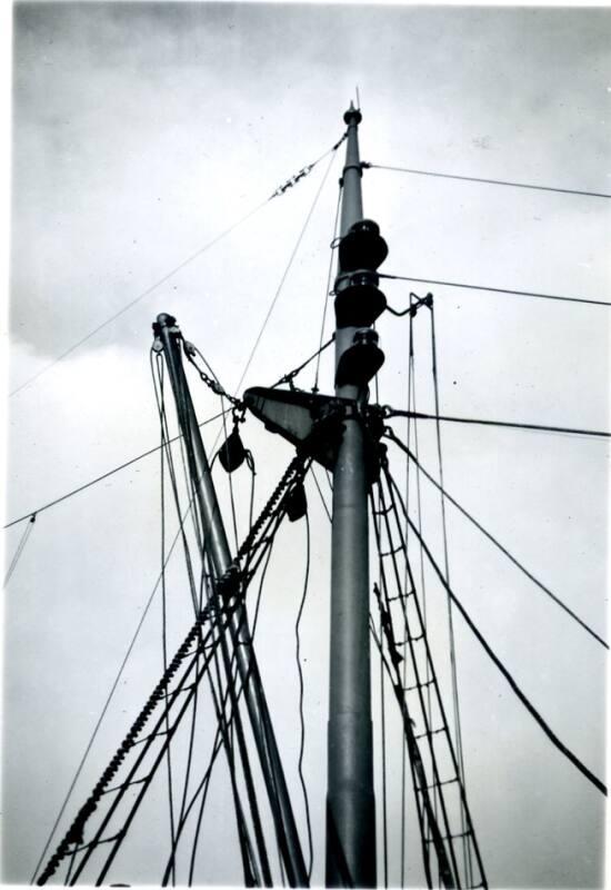 Black and White Photograph in album of steam trawler 'Star of Scotland' rigging