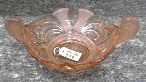 Brockwitz Art Deco Pink Glass Fruit Bowl