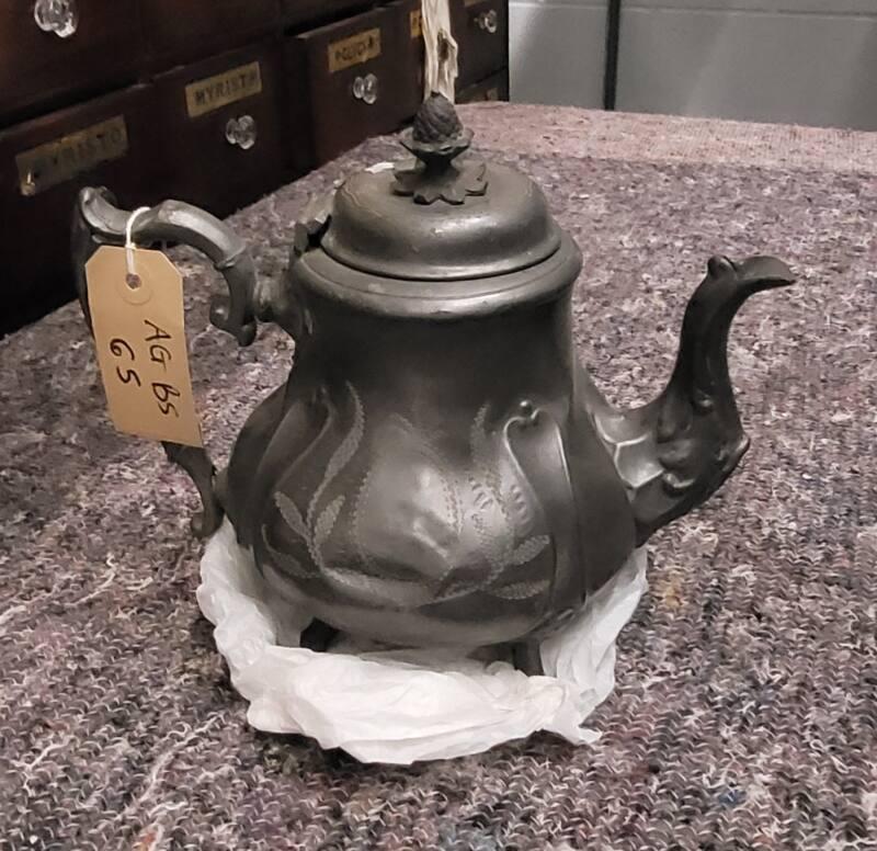 Metal Teapot With Floral Decoration