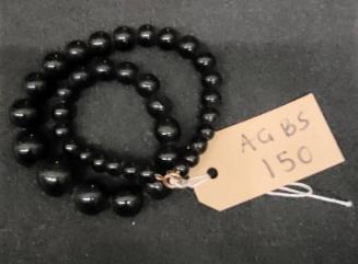 Black Plastic Beaded Necklace