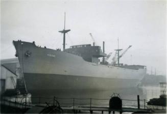 Black and White Photograph in album of 'Vikdal' launched from Hall Russell's shipyard