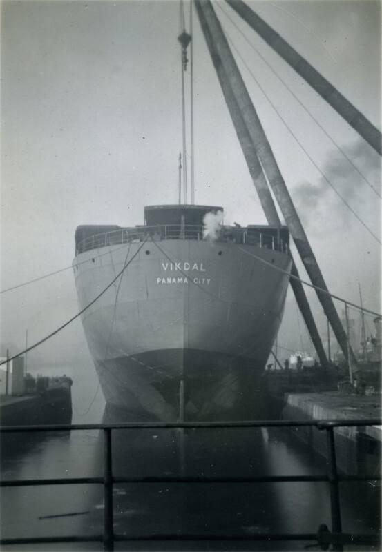 Black and White Photograph in album of 'Vikdal' stern