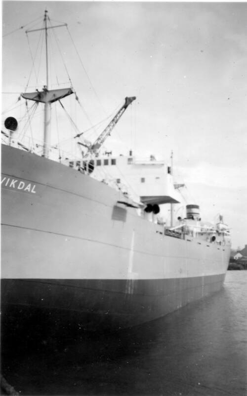 Black and White Photograph in album of 'Vikdal' in Hall Russell's shipyard