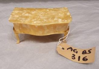 Yellow Plastic Pearlescent Miniature Table With Hinged Lid