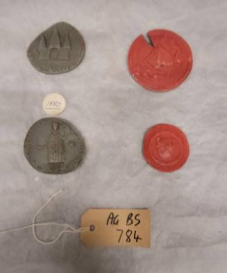 Four Painted Plaster Impressions of Medallions