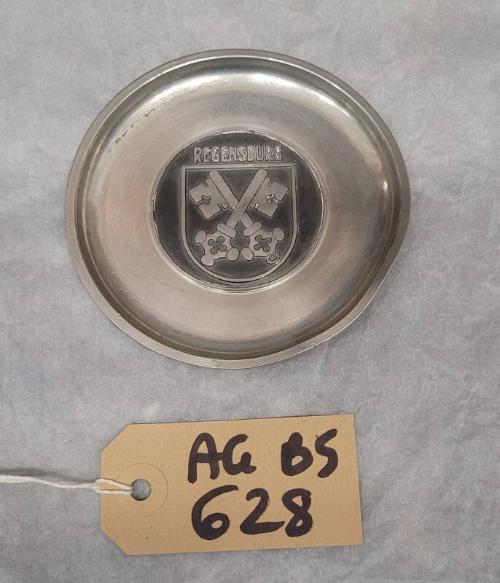 Metal Dish Embossed With The Regensburg Coat of Arms