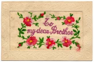 Embroidered Postcard: "To my Dear Brother"