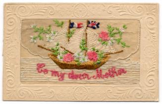 Embroidered Postcard: "To my Dear Mother"