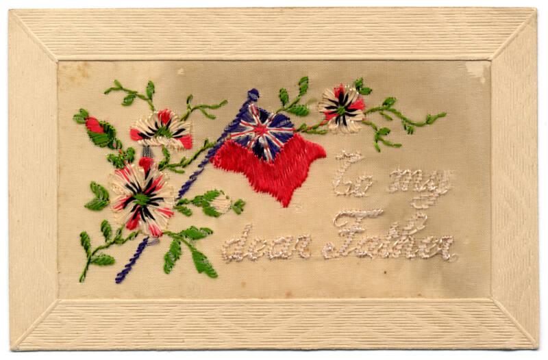 Embroidered Postcard: "To my Dear Father"