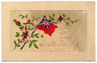 Embroidered Postcard: "To my Dear Father"