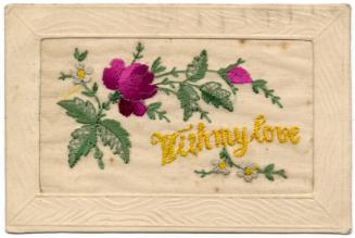 Embroidered Postcard: "With My Love"