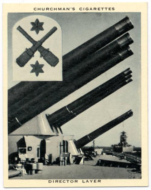 'The Navy at Work' Churchman Cigarette Card - Director Layer