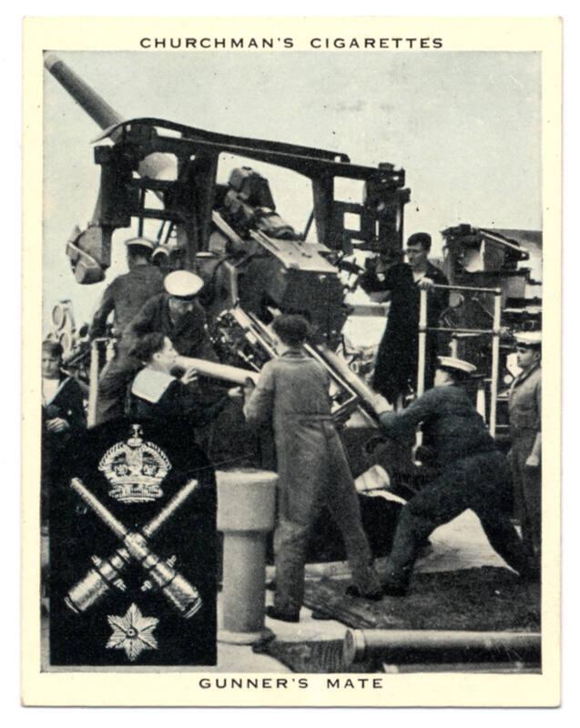 'The Navy at Work' Churchman Cigarette Card - Gunner's Mate