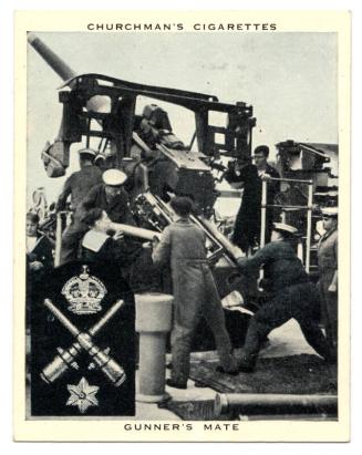 'The Navy at Work' Churchman Cigarette Card - Gunner's Mate