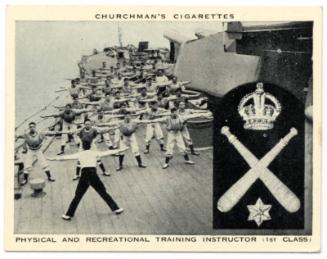 'The Navy at Work' Churchman Cigarette Card - Physical and Recreational Training Instructor (1s…