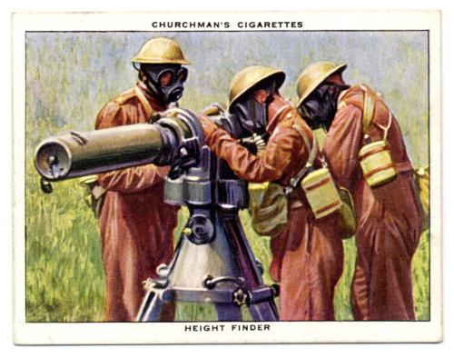 'Air-Raid Precautions' Churchman Cigarette Card - Height Finder