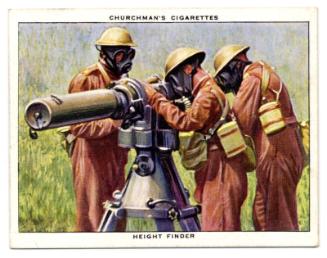'Air-Raid Precautions' Churchman Cigarette Card - Height Finder