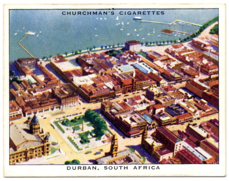 'Wings Over The Empire' Churchman Cigarette Card - Durban, South Africa