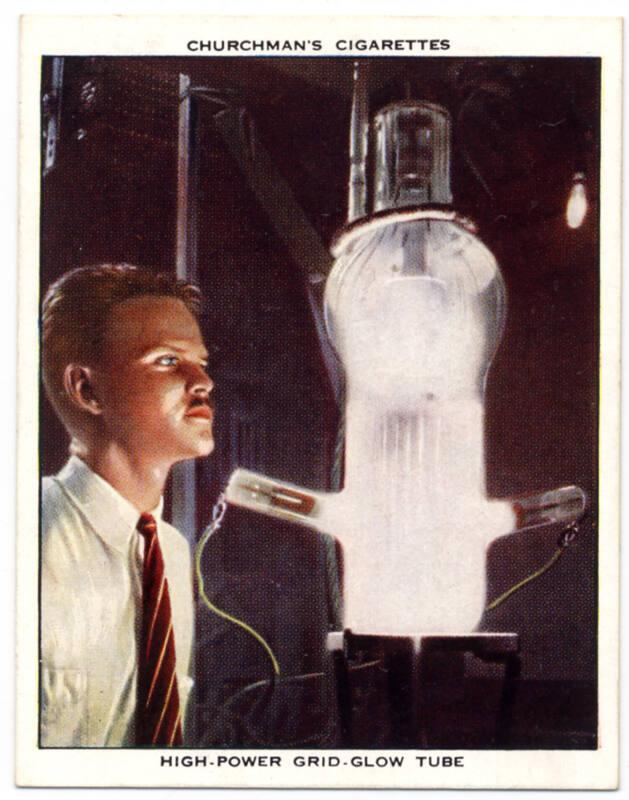 'Modern Wonders' Churchman Cigarette Card - High-Power Grid-Glow Tube