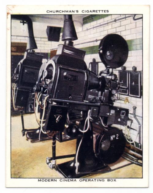 'Modern Wonders' Churchman Cigarette Card - Modern Cinema Operating Box