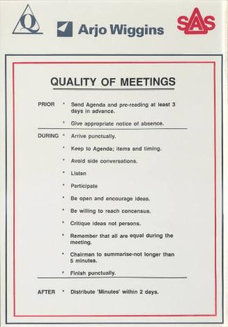 "Quality of Meetings" Print