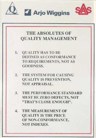 "The Absolutes of Quality Management" Print