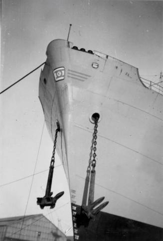 Black and White Photograph in album of cargo ship 'Nordpol'