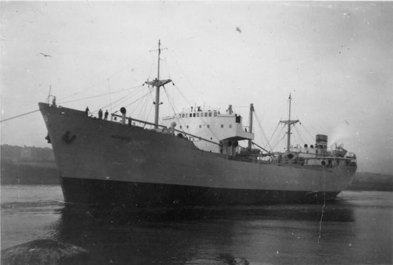 Black and White Photograph in album of cargo ship 'Nordpol'