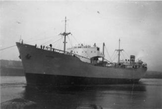 Black and White Photograph in album of cargo ship 'Nordpol'