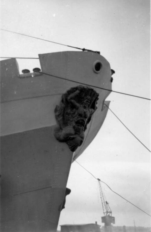 Black and White Photograph in album of coastal cargo vessel 'Barok'