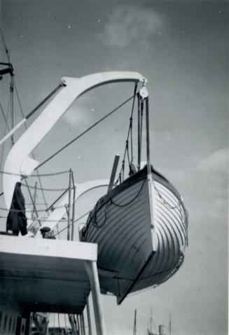 Black and White Photograph in album of coastal cargo vessel 'Barok'